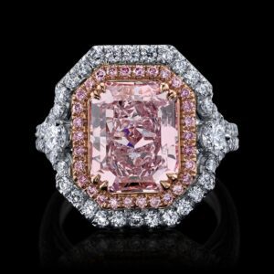 6.51CT RADIANT CUT, FANCY LIGHT PURPLISH PINK DIAMOND