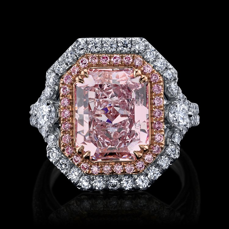 6.51CT RADIANT CUT, FANCY LIGHT PURPLISH PINK DIAMOND